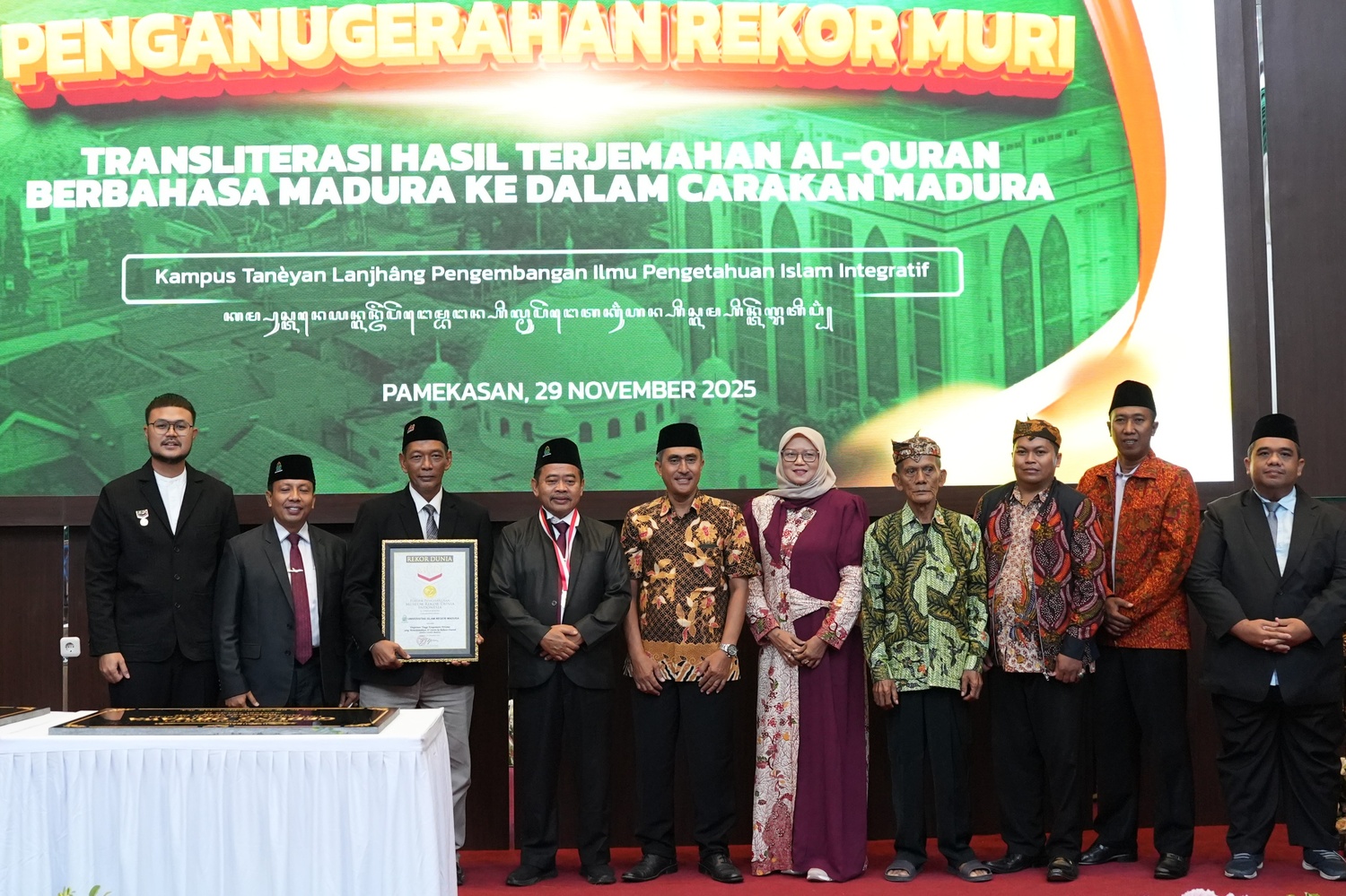 LPPM UIN Madura dan Yayasan Pakem Maddhu Pencetus  Rekor MURI Transliterasi Terjemah Al-Qur’an Berbahasa Madura ke Carakan Madura