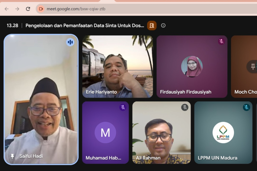 Tingkatkan Kinerja Riset dan Pemeringkatan Institusi, LPPM UIN Madura Gelar Meetinar Optimalisasi Data SINTA